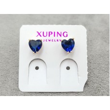 Гвоздики Xuping з синім стразом 5 мм колір 18к