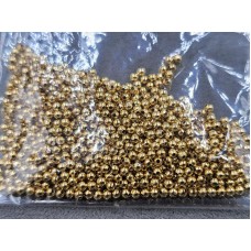 Бусины шарики 2 мм (13 гр) цвет золото металлическая