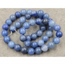 Авантюрин синій 10,4-10,6 мм натуральний довжина 37 см 