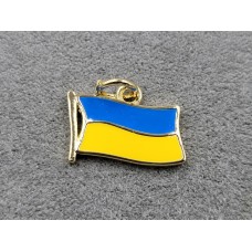 Подвеска *флаг Украины* 12*16 мм цвет золото (гиппоаллергенный сплав)