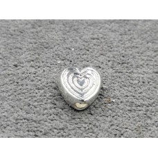 Бусина серце 6 мм колір срібло (гіпоалергений сплав)