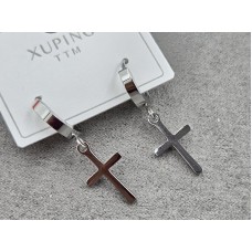 Серьги ТТМ Xuping 10*18 мм высота 31 мм круглый замок нержавеющая сталь