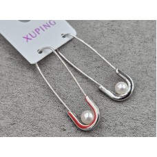 Серьги Xuping 11 мм высота 37 мм родий
