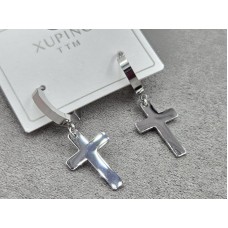 Серьги ТТМ Xuping 12*18 мм высота 32 мм круглый замок нержавеющая сталь