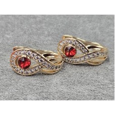 Серьги Xuping 8 мм высота 27 мм (Swarovski) английский замок цвет 18к