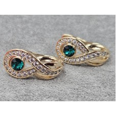 Серьги Xuping 8 мм высота 27 мм (Swarovski) английский замок цвет 18к