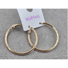Серьги кольца  Xuping 2 мм высота 30 мм цвет 18к