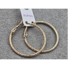 Серьги кольца  Xuping 2 мм высота 30 мм цвет 18к