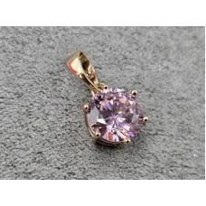 Кулон Xuping з рожевим стразом 8 мм висота 17 мм колір 18к