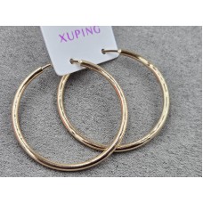 Серьги кольца  Xuping 2 мм диаметр 35 мм цвет 18к