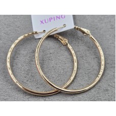 Серьги кольца  Xuping 2 мм диаметр 40 мм цвет 18к