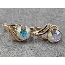 Серьги Xuping 10 мм высота 16 мм  (Swarovski) английский замок цвет 18к