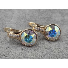 Серьги Xuping 10 мм высота 17 мм (Swarovski) английский замок цвет 18к