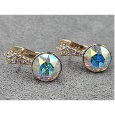 Серьги Xuping 9 мм высота 18 мм (Swarovski) английский замок цвет 18к