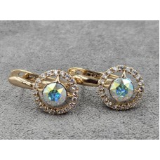 Серьги Xuping 11 мм высота 18 мм (Swarovski) английский замок цвет 18к