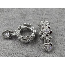 Рондель 5*9 мм отв. 4,6 мм з підвіскою 4 мм колір сталь (гіпоалергений сплав)