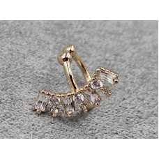 Серьга каффа Xuping 15*12 мм цвет золото 18к