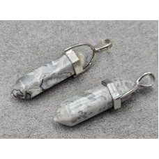Кулон из серой яшмы 8*40 мм