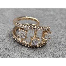 Серьга каффа Xuping 9*15 мм цвет золото 18к