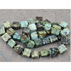 Бирюза африканская кубик 8,5 мм длина 38 см