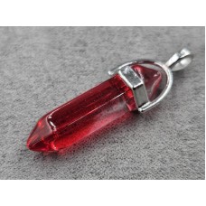 Кулон зі скла 8*40 мм червоний