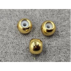 Рондель 6*5 мм 10 шт із заглушкою колір лимонне золото (гіпоалергений сплав)