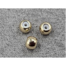 Рондель 6*5 мм 10 шт із заглушкою колір золото (гіпоалергений сплав)