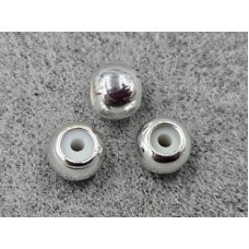 Рондель 6*5 мм 10 шт с заглушкой цвет серебро (гиппоаллергенный сплав)