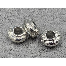 Рондель 6,5*3,8 мм 10 шт колір сталь (гіпоалергений сплав)