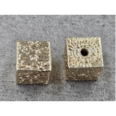 Бусина кубик 9*10 мм цвет золото (гиппоаллергенный сплав)
