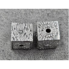 Бусина кубик 9*10 мм цвет сталь (гиппоаллергенный сплав)