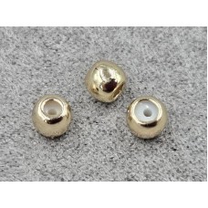 Рондель 4*3 мм 10 шт із заглушкою колір золото (гіпоалергений сплав)