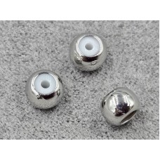 Рондель 6*5 мм 10 шт із заглушкою колір сталь (гіпоалергений сплав)