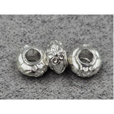 Рондель 6,5*3,8 мм 10 шт колір срібло (гіпоалергений сплав)