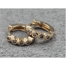 Сережки Xuping 2 мм висота 10 мм круглий замок колір 18к