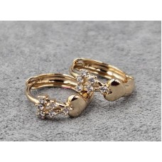 Сережки Xuping 5 мм висота 13 мм круглий замок колір 18к