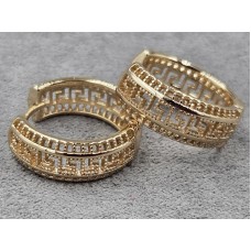 Сережки Xuping 7 мм висота 18 мм круглий замок колір 18к