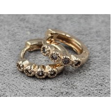 Сережки Xuping 2,5 мм висота 11 мм круглий замок колір 18к