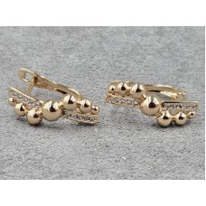 Сережки Xuping 7 мм висота 18 мм англійський замок колір 18к