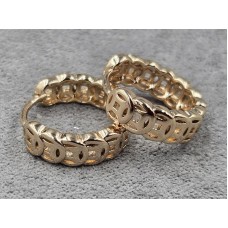 Сережки Xuping 5 мм висота 15 мм круглий замок колір 18к