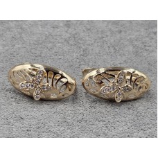 Сережки Xuping 9 мм висота 17 мм англійський замок колір 18к