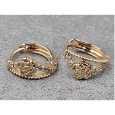 Сережки Xuping 6 мм висота 13 мм круглий замок колір 18к