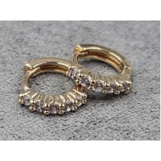 Сережки Xuping 2 мм висота 11 мм круглий замок колір 18к