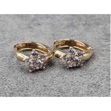 Сережки Xuping 6 мм висота 11 мм круглий замок колір 18к