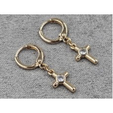 Сережки Xuping 8*11 мм висота 28 мм круглий замок колір 18к