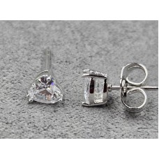 Гвоздики сердце 5 мм Xuping родий