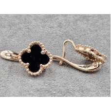 Сережки Fallon конюшина 12 мм висота 18 мм колір золото (мед. сплав)