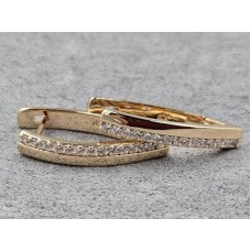 Сережки Xuping 4 мм висота 24 мм англійський замок колір 18к