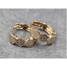 Сережки Xuping 5 мм висота 13 мм круглий замок колір 18к