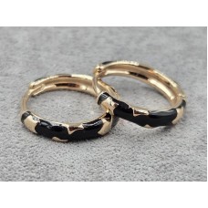 Сережки Xuping 3 мм висота 17 мм круглий замок колір 18к